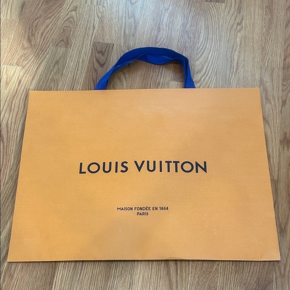 Louis Vuitton Tangerine Bag with Cobalt Handles reusable shopping bag large